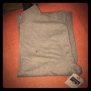Grey long sleeve tee with zip up neck line